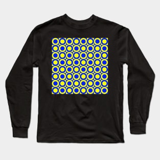 blue and yellow geometrical circle pattern Long Sleeve T-Shirt